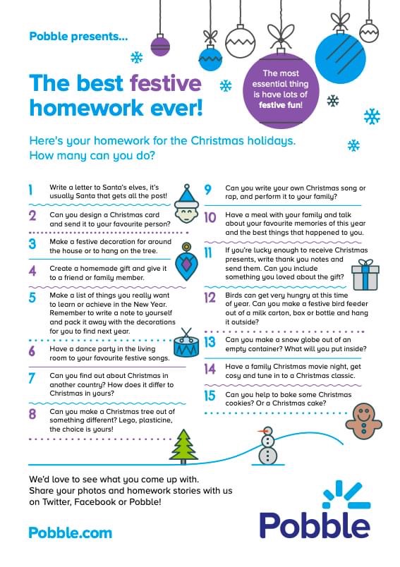 winter holiday homework for kg class