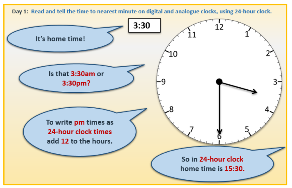 24 hour clock reasoning and problem solving